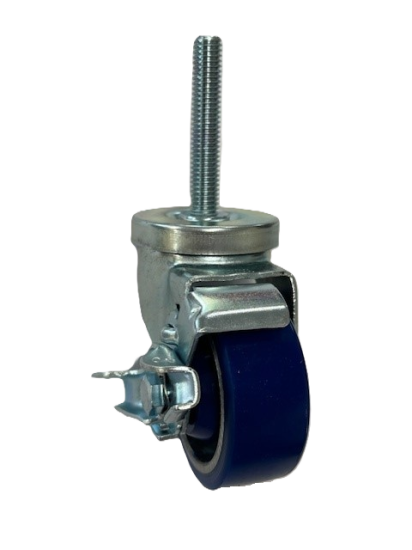 (image for) Caster; Swivel; 3\" x 1-1/4\"; PolyU on Alum; Threaded Stem; 1/2\"-13TPI x 2-13/16\"; Zinc; Plain bore; 350#; Wheel Brake (Item #68474)