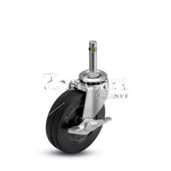 (image for) Caster; Swivel; 3" x 13/16"; Polyolefin; Grip Ring (7/16" x 1-7/16"); Zinc; Plain bore; 120#; Side friction brake (Item #66437)