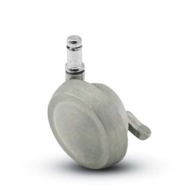(image for) Caster; Ball; Swivel; 2-1/2"; Metal/ Zinc; Grip Ring; 3/8"x1"; Satin Chrome; Acetyl/ Resin Brng; 100#; Pedal Lock; Wheel (Item #68352)