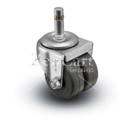 (image for) Caster; Dual Wheel; Swivel; 2" x 7/8" (x2); Polyolefin; Grip Ring (7/16" x 1-7/16"); Zinc; Plain bore; 225# (Item #66325)
