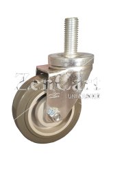 (image for) Caster; Swivel; 4" x 1-1/4"; PolyU on PolyO (Gr/Bg); Threaded Stem (1/2"-13TPI x 1"); Zinc; Delrin Spanner; 300# (Item #66459)