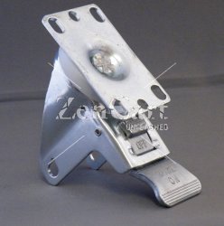 (image for) Yoke & Axle; Swivel; 3" x 1-1/4"; Plate (2-3/8"x3-5/8"; holes: 1-3/4"x2-7/8" slots to 3"; 5/16" bolt); 3/8" Bore; 1-9/16" Hub Length; 350#; Total Lock; Dust Cvr (Item #88870)