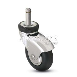 (image for) Caster; Swivel; 3" x 15/16"; Rubber; Soft; Grip Ring; 7/16"x7/8"; Chrome; Precision Ball Brng; Hooded; Wgt Cap 110#; Thread guards. (Item #69967)