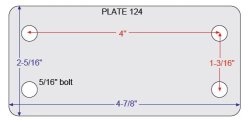 (image for) Caster; Rigid; 3" x 1-1/4"; Sintered Iron; Plate (2-1/4" x 5-1/8": holes: 1-3/16" x 4"; 5/16" bolt); Zinc; Plain bore; 225# (Item #63444)