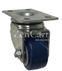 (image for) Caster; Swivel; 3" x 1-1/4"; PolyU on PolyO (Blue); Top Plate (3-1/8"x4-1/8"; holes: 2-3/8"x3-3/8";1/4" bolt); Zinc; Ball Brng; 210# (Item #64631)