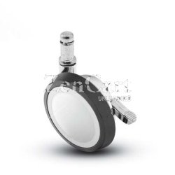 (image for) Caster; Ball; Swivel; 3"; Rubber; Grip Ring; 7/16"x1-7/16"; Chrome; Bright; Acetyl/ Resin Brng; 100#; Whl Lck (Item #69615)