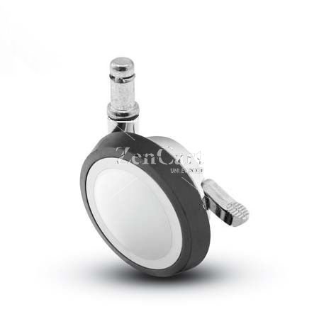 (image for) Caster; Ball; Swivel; 3"; Rubber; Grip Ring; 7/16"x1-7/16"; Chrome; Bright; Acetyl/ Resin Brng; 100#; Whl Lck (Item #69615)