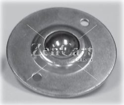(image for) Ball Transfer; 1"; Stainless Steel ball; Flange; Round (2-7/8" diameter: two holes: 2-3/16" apart); Stainless Housing; 125# (Item #88081)