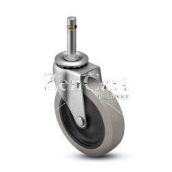 (image for) Caster; Swivel; 3" x 13/16"; PolyU on PolyO (Gray); Grip Ring (7/16" x 1-7/16"); Zinc; Plain bore; 120# (Item #66566)