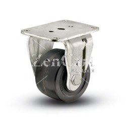 (image for) Caster; Rigid; 3 x 1-1/4; Polyolefin; Top Plate (3-1/8x4-1/8; holes: 2-3/8x3-3/8 slotted to 3-7/16; 5/16 bolt); Zinc; Plain bore; 250# (Item #66852)