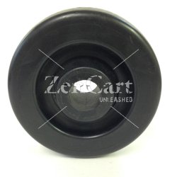 (image for) Caster; Rigid; 5" x 2"; Polyolefin; Plate (4"x4-1/2"; holes: 2-5/8"x3-5/8" slots to 3"x3"; 3/8" bolt); Zinc; Delrin Bushing; 800# (Item #67818)