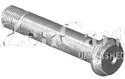 (image for) Axle; 3/8" x 2-1/8" (Shoulder length); Steel (for 1-1/4" wide wheels). Rivet Style head. (Non-brake length) Nut is 88882 (Item #89080)