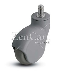 (image for) Caster; Swivel; 3 x 1; TPR Gray; Grip Ring; 7/16x7/8; Gray Nylon; Concealed Axle; Precision Ball Brng; 110#; Raceway Seal; Thread guards (Item #66335)