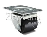 (image for) Caster; Swivel; 1-7/16" x 1-11/16"; Polyolefin; Plate (2-5/8"x3-3/4"; holes: 1-3/4"x2-3/4" slots to 3"; 5/16" bolt); Zinc; Plain bore; 300# (Item #63330)