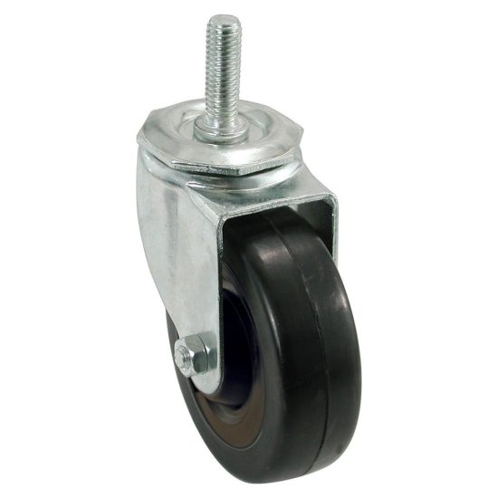 (image for) Caster; Swivel; 6\" x 2\"; Phenolic; Threaded Stem (1/2\"-13TPI x 1-1/2\"); Zinc; Delrin Spanner; 375# (Item #66175)