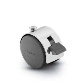 (image for) Caster; Twin; Swivel; 2" (50mm); Nylon; Stemless; Bright Chrome; Zinc Body; 75#; Pedal Lock; Wheel; Hood (Receives Shepherd 5/16" x 1-1/4" stem) (Item #68640)