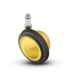Caster; Ball; Swivel; 3"; Rubber; Hard; Grip Ring; 7/16"x7/8"; Brass; Acetyl/ Resin Brng; 100# (Item #69583)