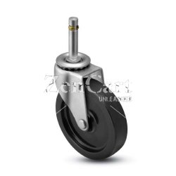 (image for) Caster; Swivel; 2" x 13/16"; Rubber (Soft; non-marking); Grip Ring (3/8"x1"); Zinc; Plain bore; 80# (Item #66802)