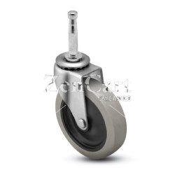 (image for) Caster; Swivel; 3" x 13/16"; PolyU on PolyO (Gray); Grip Neck (5/16" x 1-1/2"); Zinc; Plain bore; 120# (Item #64513)