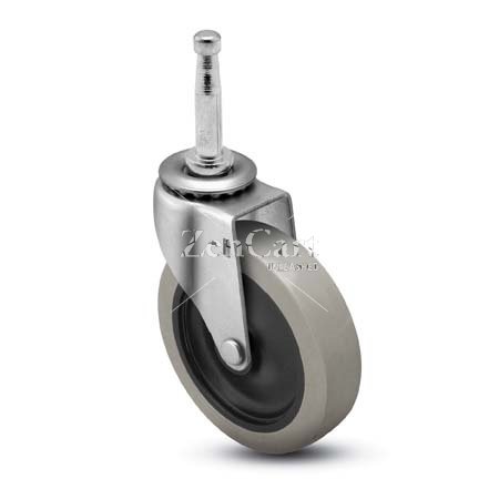 (image for) Caster; Swivel; 3" x 13/16"; PolyU on PolyO (Gray); Grip Neck (5/16" x 1-1/2"); Zinc; Plain bore; 120# (Item #64513)