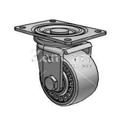 (image for) Caster; Swivel; 3" x 1-13/16"; Urethane (Gray); Plate (3-1/8"x4-1/8"; holes: 2-3/8"x3-3/8"; 5/16" bolt); Zinc; Roller Brng; 1000# (Item #64286)