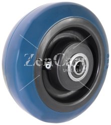 (image for) Wheel; 5" x 1-1/2"; PolyU on PolyO (Blue); Roller Brng; 3/8" Bore; 1-7/8" Hub Length; 550# (Item #88920)