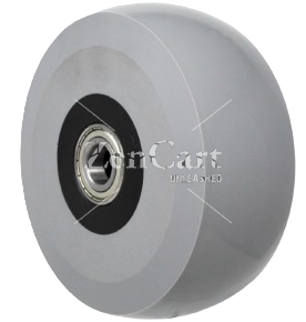 (image for) Wheel; 8" x 2-1/2"; Gray 65A PolyU on GF Nylon; Prec Ball Brngs; 3/4" Bore; 2-3/4" Hub Length; 2300#; 3-year Warranty (Item #87218)
