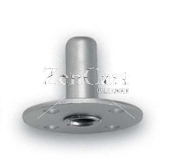 (image for) Socket; Grip Ring; for wood: 9/16" OD x 1-1/2" long; Metal; 2-1/8" tack plate; 1/4" screws; fits 7/16" grip ring connectors. (Item #89893)