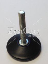 (image for) Glide; High impact black plastic base 1/4" tall x 2" diam; ; Threaded Stem (5/16"-18TPI x 2"); 200# (Item #88566)