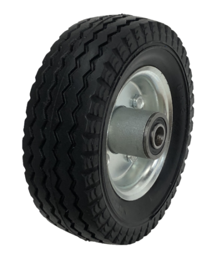 (image for) Wheel; 6\" x 2\"; Flat Free (Black); Precision Ball Brng; 1/2\" Bore; 2-3/8\" Hub Length; 150#; Centered Bolted Hub; Sawtooth Tread. Temp Sensitive. Store inside. (Item #89108)