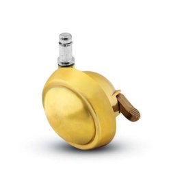 Caster; Ball; Swivel; 2-1/2"; Metal/ Zinc; Grip Ring; 7/16"x7/8"; Brass; Acetyl/ Resin Brng; 100#; Pedal Lock; Wheel (Item #69181)