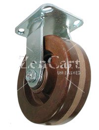 (image for) Caster; Rigid; 8 x 2; Phenolic; High Temp (BR); Top Plate; 4x4-1/2; holes: 2-5/8x3-5/8 (slotted to 3x3); 3/8 bolt; Zinc; Roller Brng; 1250#; 490 deg. (Item #68296)