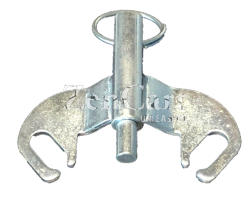 (image for) Position Lock Brake; Steel; Bolt-on style; Works with most standard 4-1/2" x 6-1/4" caster plates with holes approx 3" apart. Requires notched yoke. (Item #87866)