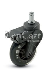 (image for) Caster; Swivel; 3" x 15/16"; Black Polyurethane (Donut); Grip Ring (7/16" x 7/8"); Black Yoke; Precision Ball Brng; 120#; Pedal Brake (Item #64982)