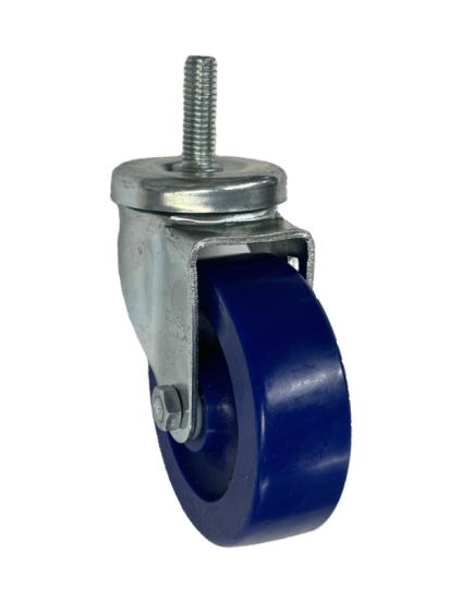 (image for) Caster; Swivel; 4\" x 1-1/4\"; Polyurethane (Solid); Threaded Stem (1/2\"-13TPI x 1-1/2\"); Zinc; Delrin Spanner; 300#; Dust Cover (Mtl) (Item #63897)