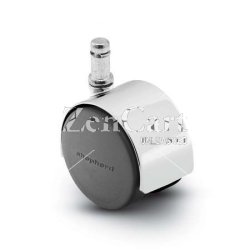 (image for) Caster; Twin; Swivel; 2" (50mm); Nylon; Grip Ring; 7/16"x1-3/8"; Chrome Finish; Plastic Body; 90#; Metal Hood (Item #63010)