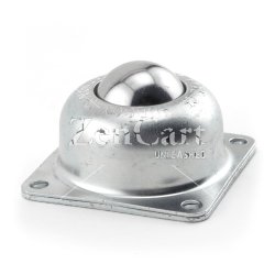 (image for) Ball Transfer; 1-1/2"; carbon steel ball; carbon steel flange (3"x3"; holes: 2-7/16"x2-7/16"; 1/4" bolt); 250#; 1-13/16" load height (Item #89367)