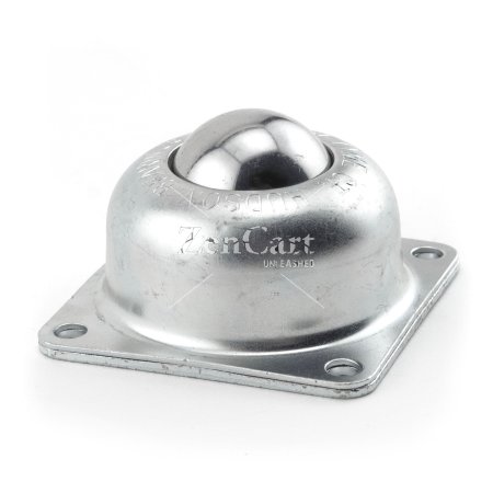 (image for) Ball Transfer; 1-1/2"; Stainless Steel ball and housing; Flange: 3"x3"; 4-hole spacing: 2-7/16"x2-7/16"; 1/4" bolt; 250#; 1-13/16" load height (Item #89448)
