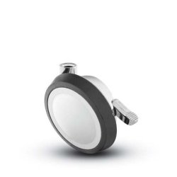 Caster; Ball; Swivel; 3"; Rubber; Hard; Stemless; Chrome; Bright; Acetyl/ Resin Brng; 100#; Pedal Lock; Wheel (Receives Shepherd 3/8" x 1-3/4" long stem) (Item #69601)
