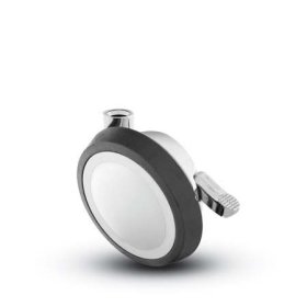 Caster; Ball; Swivel; 3"; Rubber; Hard; Stemless; Chrome; Bright; Acetyl/ Resin Brng; 100#; Pedal Lock; Wheel (Receives Shepherd 3/8" x 1-3/4" long stem) (Item #69601)