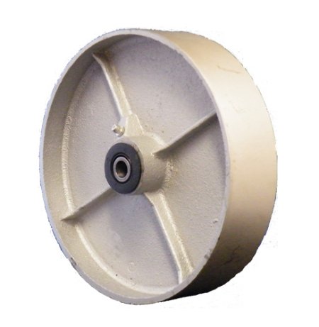 (image for) Caster; Swivel; 3-1/2" x 1-1/4"; Cast Iron; Plate (4"x4-1/2"; holes: 2-5/8"x3-5/8" slots to 3"x3"; 3/8" bolt); Zinc; Plain bore; 350#; Tread brake (Item #63318)