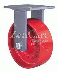 (image for) Caster; Rigid; 8x3; Steel (Ductile); Top Plate (5-1/4x7-1/4; holes: 3-3/8x5-1/4 slotted to 4-1/8x6-1/8; 1/2 bolt); Zinc; Roller Brng; 4750# (Item #67031)