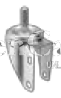 (image for) Yoke; Swivel; 6" x 2"; Threaded Stem (1/2"-13TPI x 1-1/2"); Zinc; 1/2" Bore; Fork spacing 2-1/2"; 375# (Axle is 88964) (Item #89075)