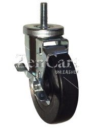 (image for) Caster; Swivel; 3" x 1-1/4"; Phenolic; Threaded Stem (1/2"-13TPI x 1-1/2"); Zinc; Steel Spanner; 350#; Dustcap (Mtl); Wheel Brake (Item #66201)