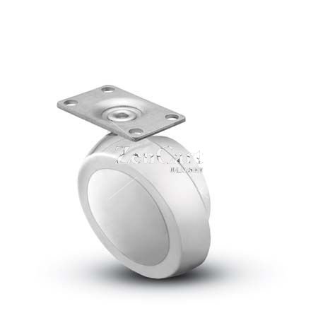 (image for) Caster; Ball; Swivel; 2-1/2; Metal/ Zinc; Top Plate; 1-3/16x2; hole spacing: 13/16x1-9/16; 3/16 bolt; Bright Chrome; Acetyl/ Resin Brng; 100# (Item #68518)