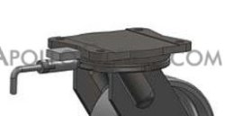 (image for) Caster; Swivel; 12" Dual 5" wheels; 95A PolyU on Steel; Plate (8-1/2"x8-1/2"; holes: 7"x7"; 5/8" bolt); Tapered Brng; 13000#; Brake; Swivel Lock; Kingpinless (Item #63544)