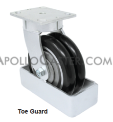 (image for) Dual Wheel Caster; Swivel; 12" x 3" (x2); HD Nylon; Plate (8-1/2"x8-1/2"; holes: 7"x7"; 5/8" bolt); Zinc; Prec Ball Brngs; 16,000#; Kingpinless; Toe Guard (Item #62606)