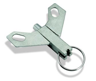 Position Lock Brake; Steel; Bolt-on style; Works with most standard 4\" x 4-1/2\" caster plates with holes 2-3/4\" apart. Requires notched yoke. (Item #88746)