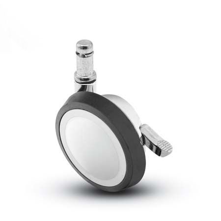 (image for) Caster; Ball; Swivel; 3\"; Rubber; Grip Ring; 7/16\"x1-7/16\"; Chrome; Bright; Acetyl/ Resin Brng; 100#; Whl Lck (Item #69615)