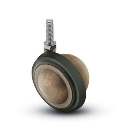 (image for) Caster; Ball; Swivel; 3\"; Rubber; Hard; Threaded Stem; 5/16\"-18TPI x 7/8\"; Antique; Acetyl/ Resin Brng; 100# (Item #69501)